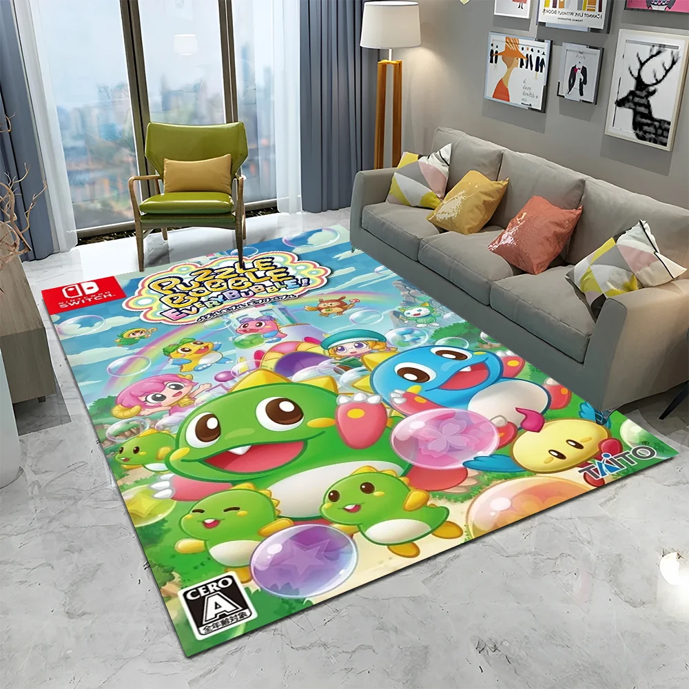 

Bubble Bobble Cartoon Game Gamer Carpet Rug for Home Living Room Bedroom Sofa Doormat Decor,kid play Area Rug Non-slip Floor Mat