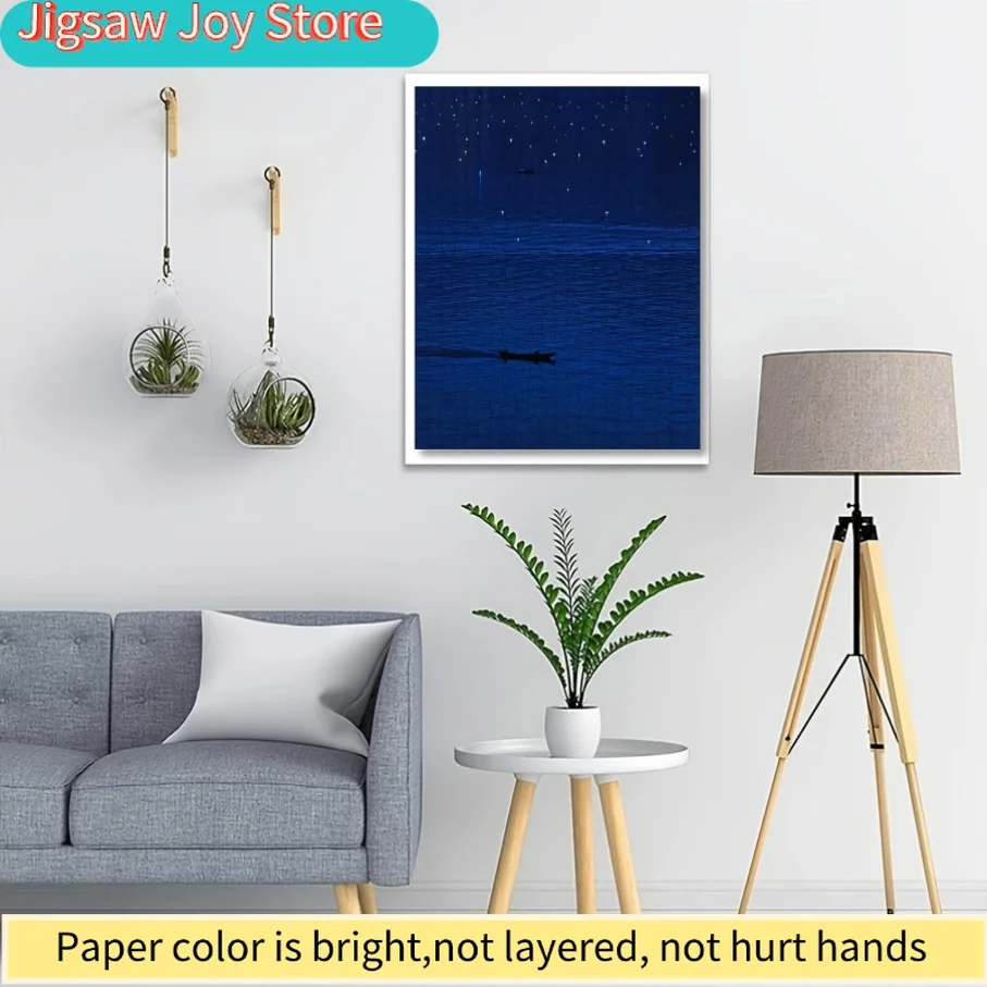 Puzzle da 500 pezzi progettato per adulti con una barca in ceramica al tramonto, adatto per giochi di società e attività con la famiglia