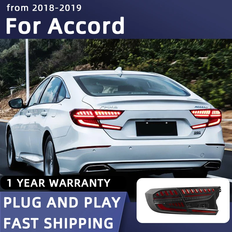 Car Styling Taillights For Honda Accord LED Tail Light 2018-2019 Type Tail Lamp DRL Rear Turn Signal Automotive Accessories