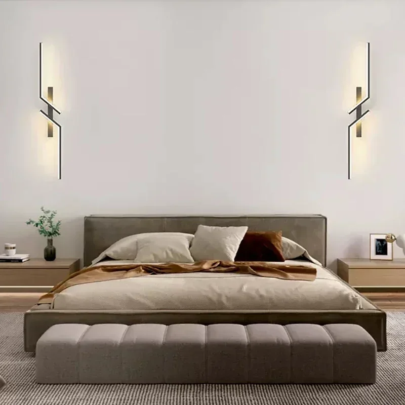 Moderne LED-Wand leuchte Fernbedienung 60/80/100cm Wand leuchte für Wohnzimmer Schlafzimmer Flur Nacht Wohnkultur LED-Leuchten Glanz