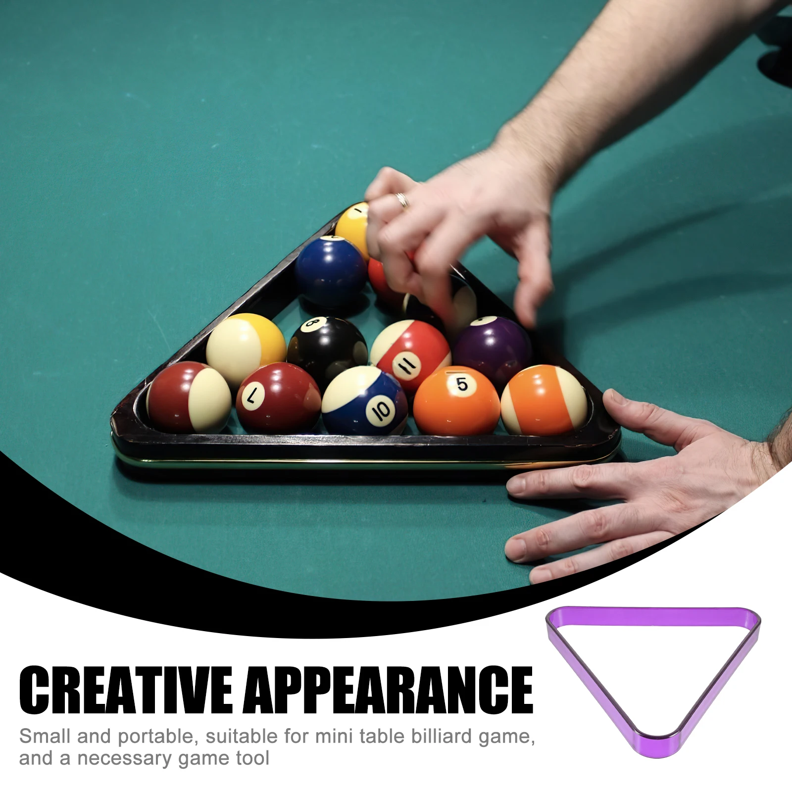 

Billiard Triangle Rack 2-14 Inch Purple Durable Plastic Stable Home Pub Game Mini Table Pool Balls Accessories Retro Style