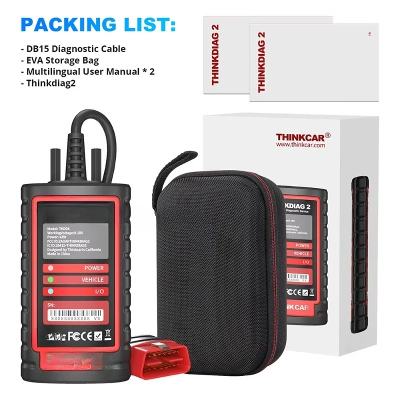 2 ECU Coding Diagnostic Tool Full Systems Thinkcar Thinkdiag2 OBD2 Scanner with 16 Reset Function