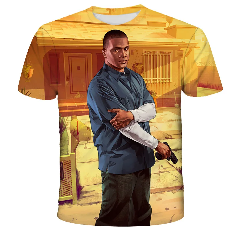 Grand Theft Auto Game GTA 5 Summer Children\'s clothing 3D Print Kids T Shirt Fashion Casual Cartoons T-shirt Boy Girl Tops