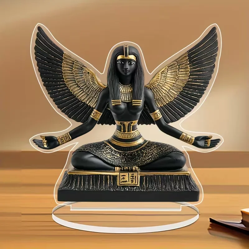 Egyptian Wing Goddess Desktop Ornament Retro Personalized Acrylic Plaque Trial Small Ornament