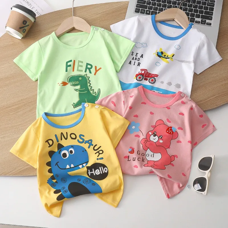 

Children's Short Sleeved Pure Cotton Summer New Men's Baby T-shirt Cartoon Girl Short Sleeved Korean Version Single Top Bluey