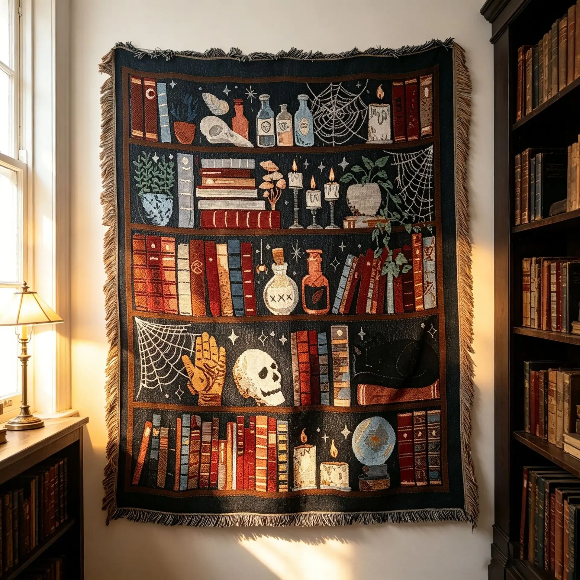 Bookshelf Sofa Cover Tablecloth Tapestry Carpet Chair Couch Cover Blanket Cozy Throw Rug Camping Sofa Towel Camping Blanket