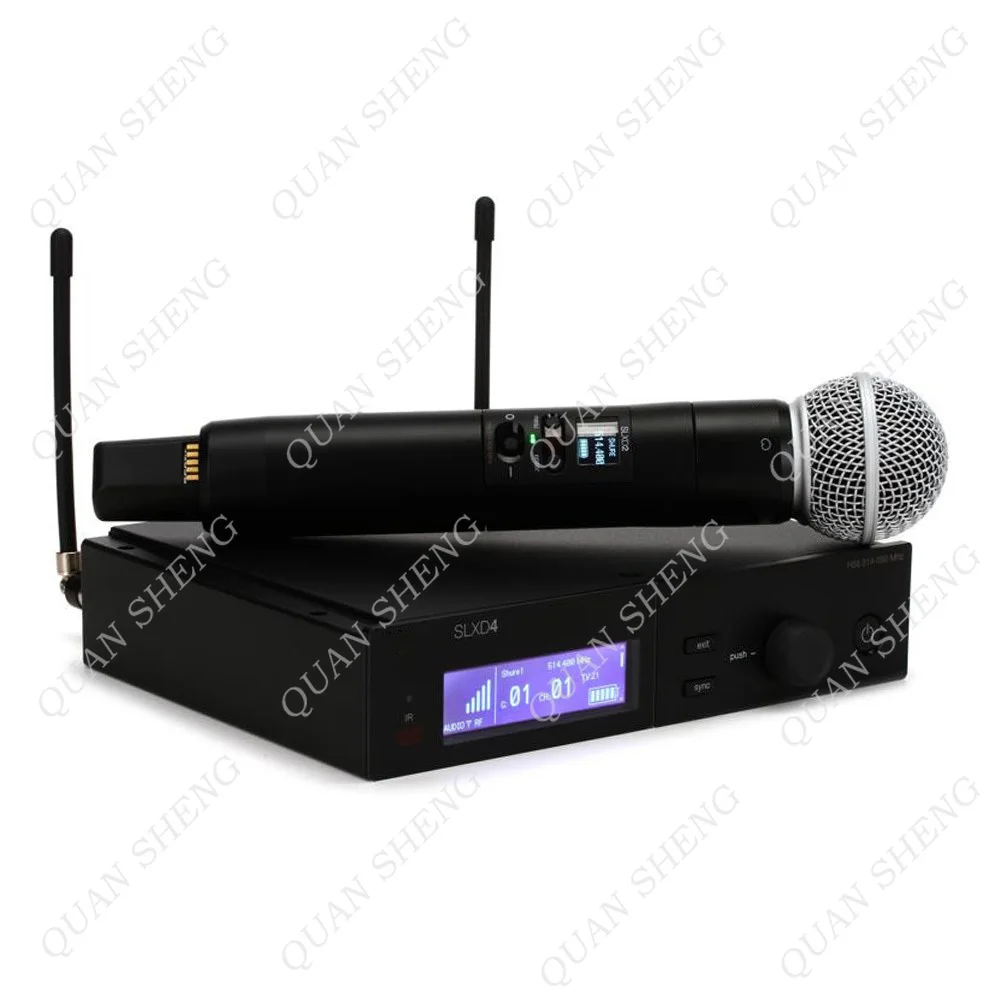 SLXD4 SLXD24 نظام الميكروفون الديناميكي المحمول اللاسلكي Inalambrico XLR موصل المواد المعدنية تردد المباراة للكاريوكي
