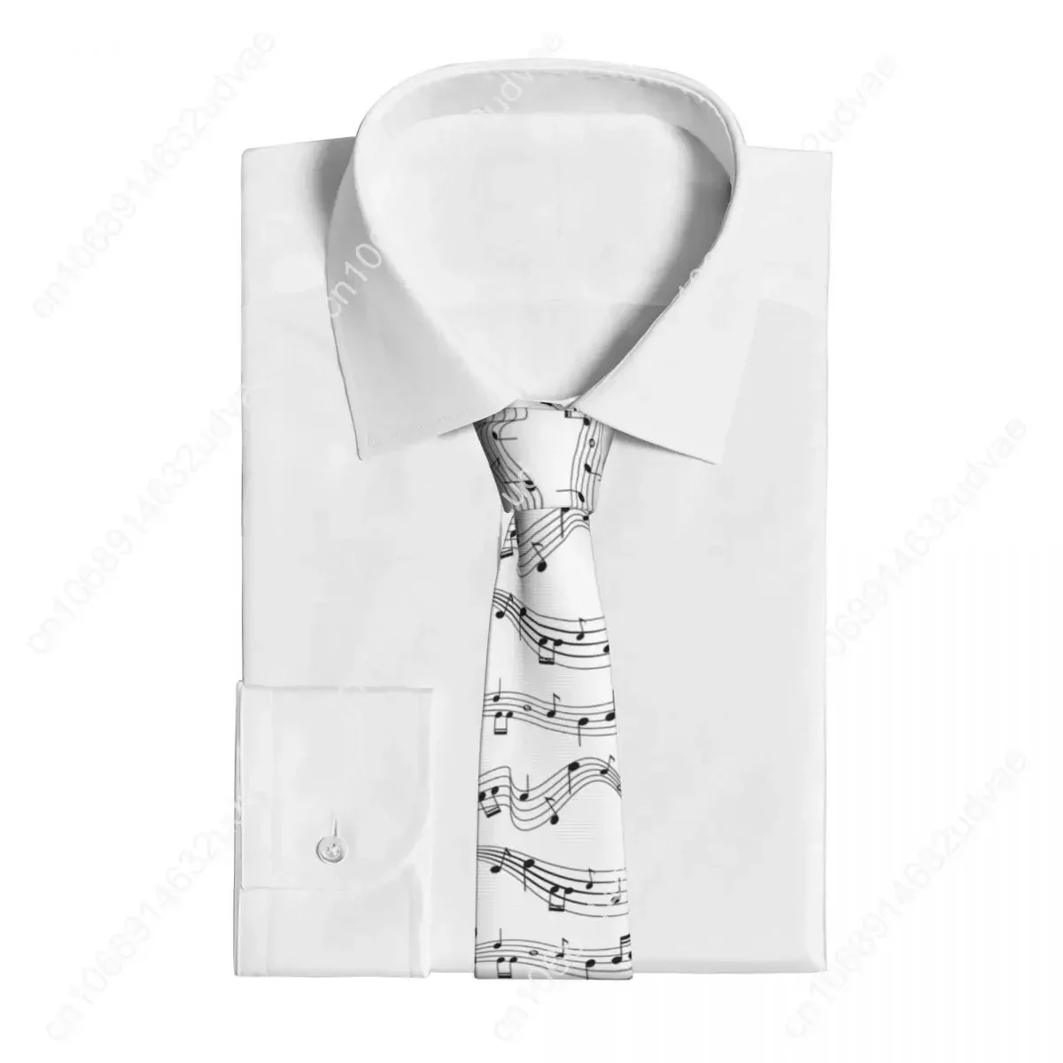 Corbata delgada con punta de flecha informal para hombres, corbata delgada con ilustración de notas musicales, accesorios para hombres, corbata Formal de fiesta simple