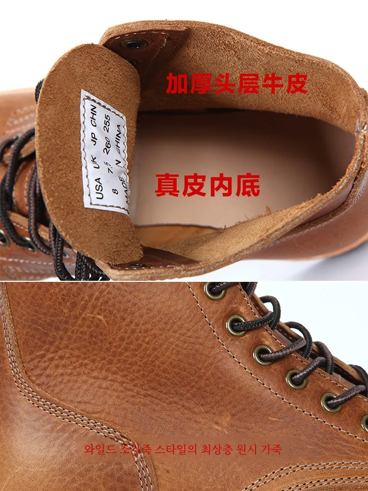 Thick Leather Flat 2030 Escape Workwear Boots GOOD YEAR Craft Retro Casual  Boots M43 Combat Boots