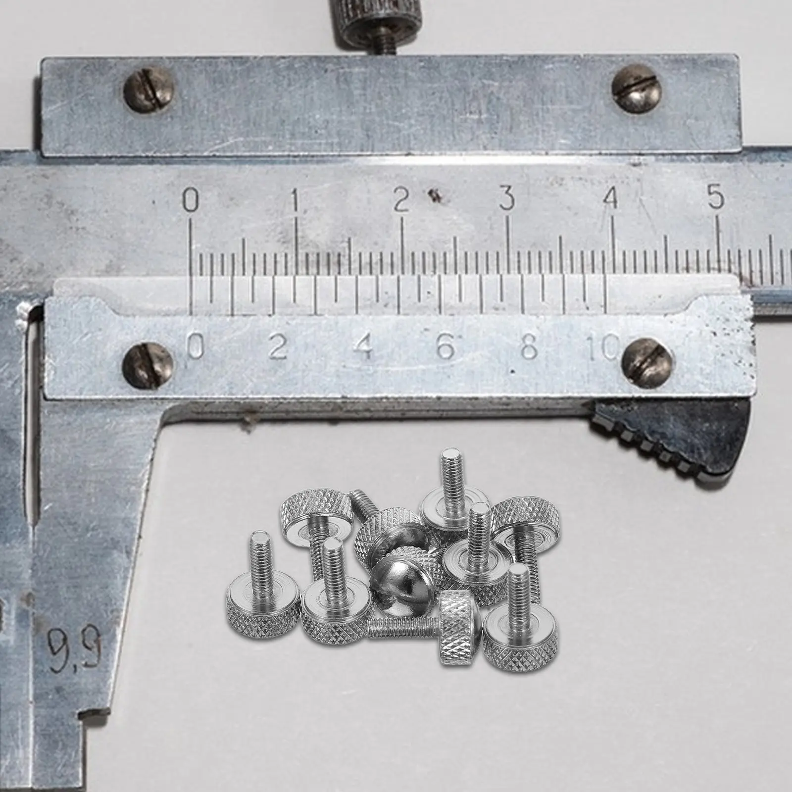 10Pcs Vernier Calipers Locking Screws M2.5 Metal Knurled Screw Knobs Durable Thumb Screws for Precise Measurement Repair