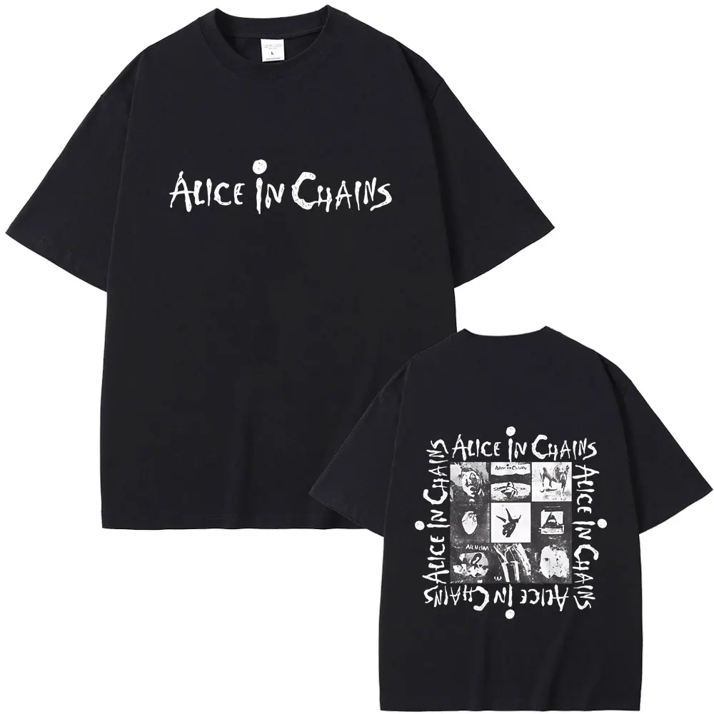 

Rock Band Alice in Chains Album Graphic T Shirts Men Women Casual Oversized Crewneck T-shirt Man Fashion Hip Hop Punk Streetwear