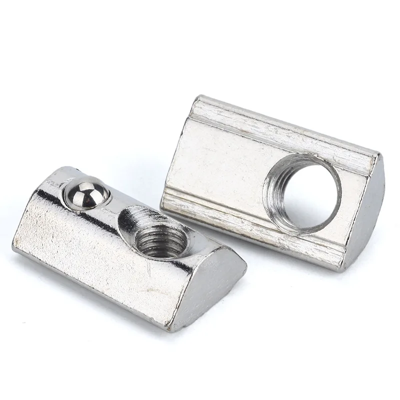 50/100PCS M3 M4 M5 M6 Roll in Spring T-nut with Ball for Aluminum Extrusion with Profile 2020 Series Aluminum Profile Groove 6