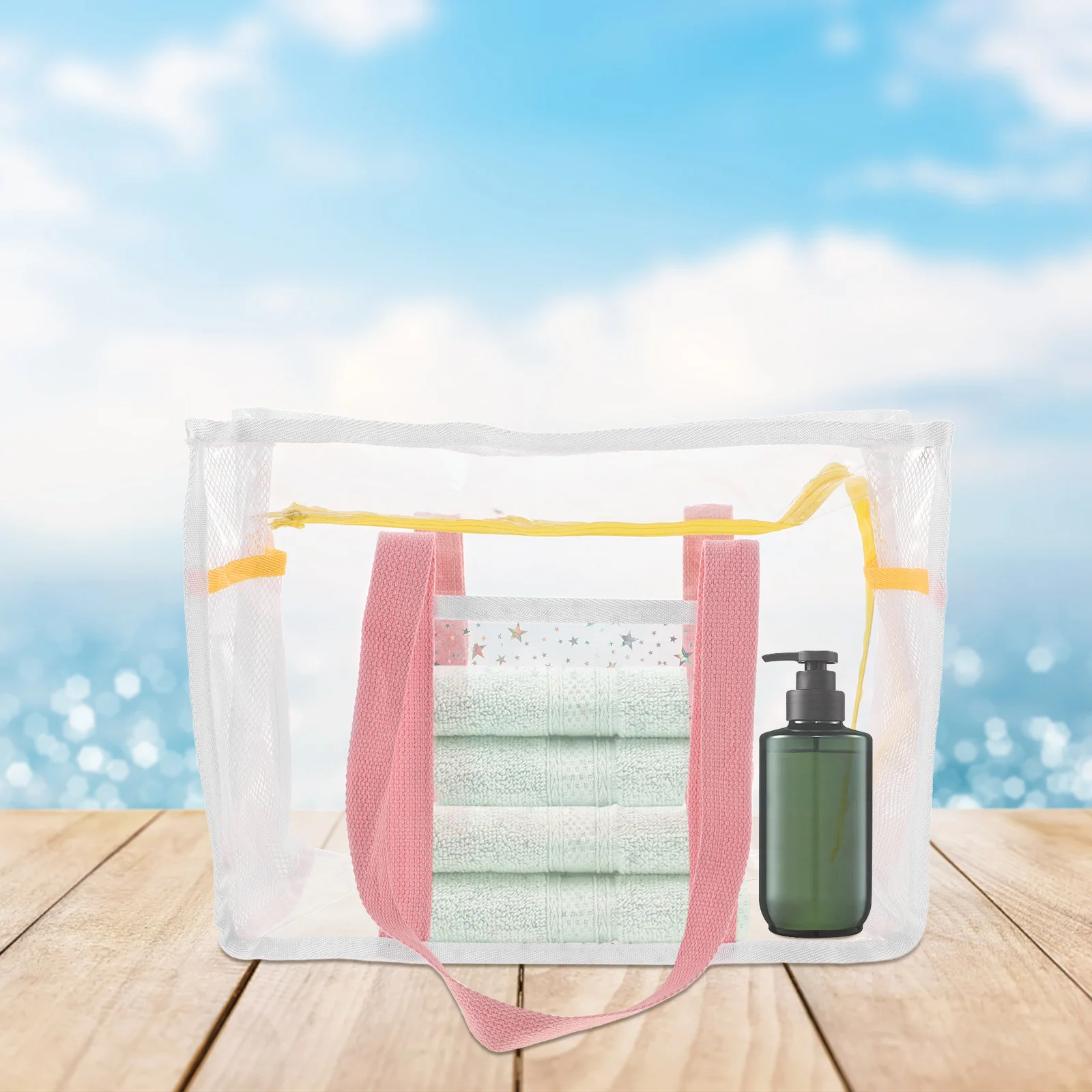 Large Capacity Waterproof Travel Bag PVC Transparent Tote for Beach Swimming Outdoor Storage Portable Clear Bag for Women