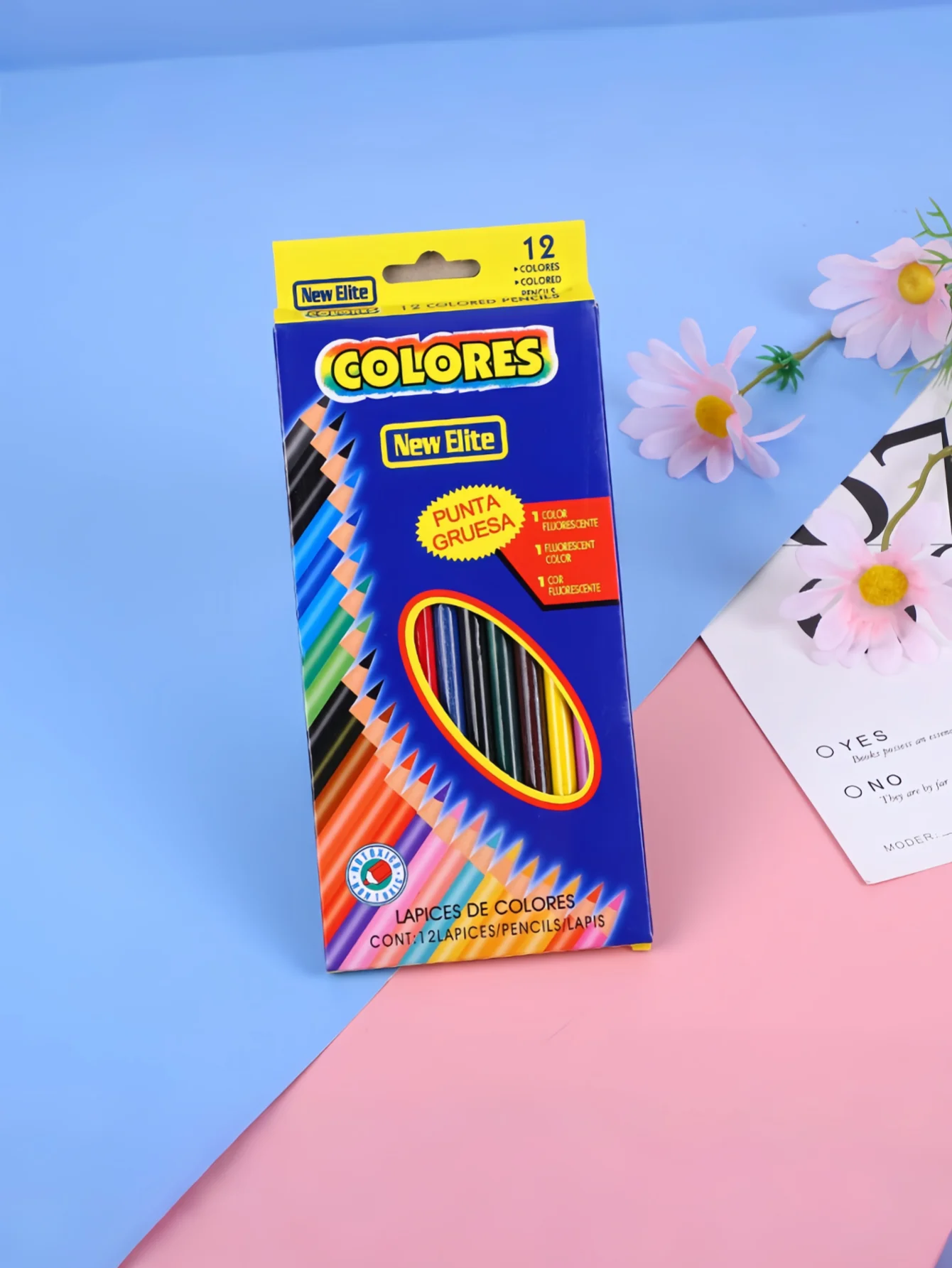 قلم رصاص ملون على شكل فراشة زرقاء للأطفال، مجموعة أقلام رصاص لطلاب المدارس الابتدائية، قلم ملون قائم على الزيت