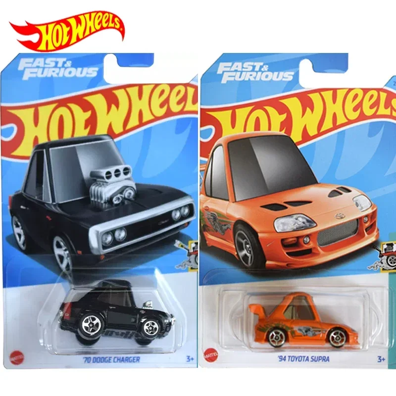 2024J Original Hot Wheels Car 70 Dodge Charger Fast & Furious Boys Toys 1/64 Diecast Vehicle Toyota Supra Model Collection Gift