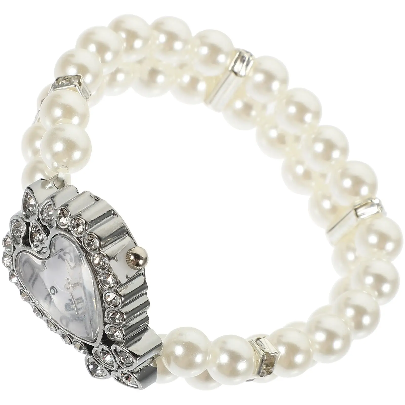 

Faux Pearl Bracelet Women Quartz Watch Casual Wrist Artificial Pearl Adjustable Size Elegant Accessories