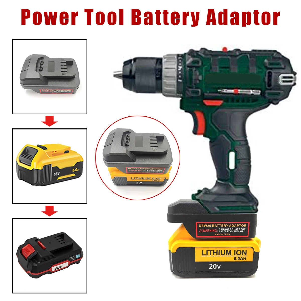 For Dewalt 18/20V Lithium-ion Battery Convert to for Parkside 20V Lithium Battery Power Tools Battery Adapter Converter