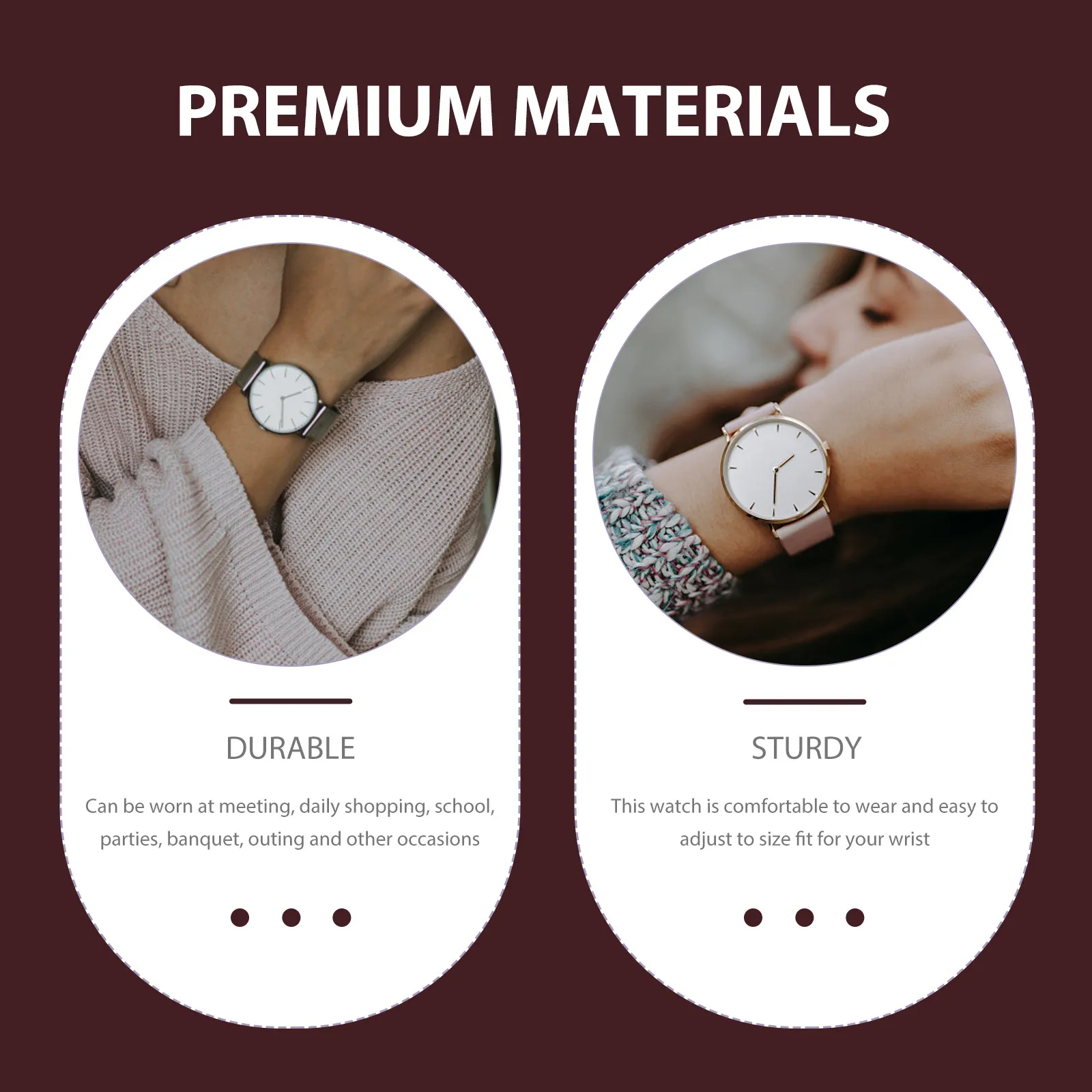 Elegant Wear-Resistant Female Quartz Wrist Watch Comfortable Adjustable Strap Fine Workmanship for Meeting School Shopping