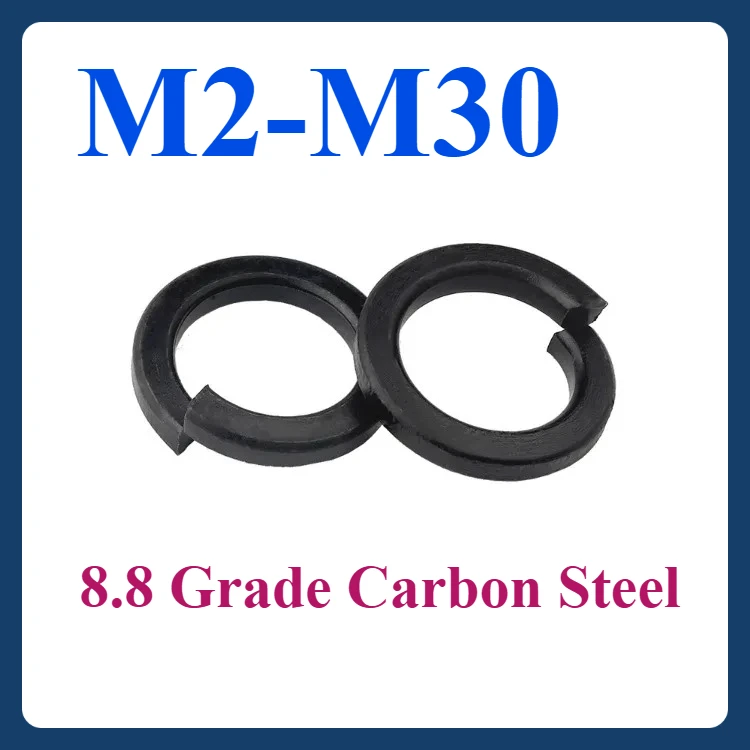 

Anti-Vibration Black Spring Washers (8.8 Grade Carbon Steel) Elastic Gasket Ring ,Thickness 0.58mm-7.8mm M2 M2.5 M3 M4 M5-M30