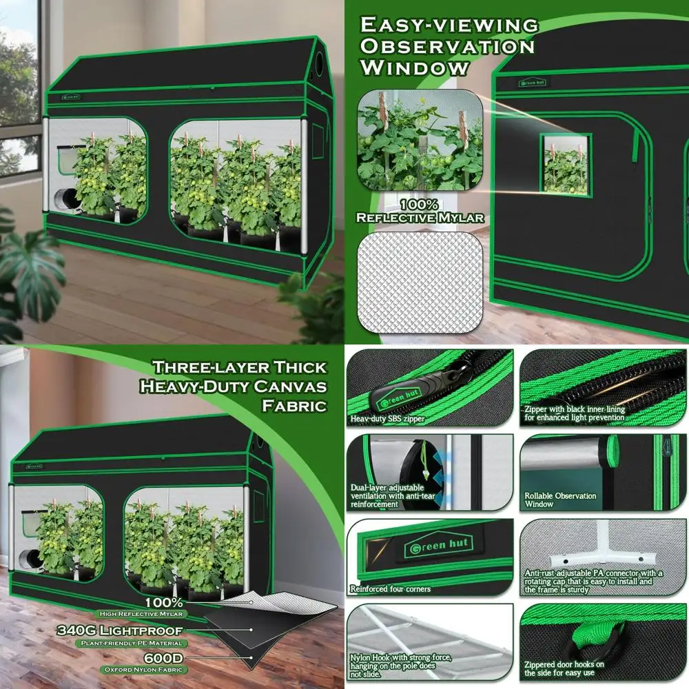 

Гидропонная палатка для выращивания растений 96x48x72 дюймов с майларовой подкладкой и напольным поддоном для выращивания комнатных растений