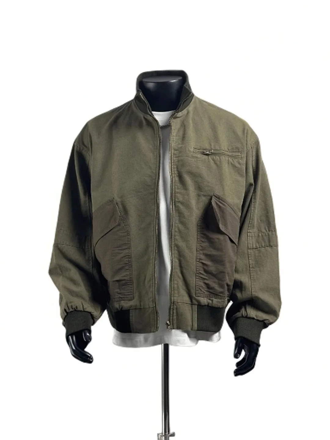 

Retro Japanese Sle Pure Cotton Stand Collar Jaet Men's Trendy Brand Color Blo ket Workwear Outerwear Casual irt