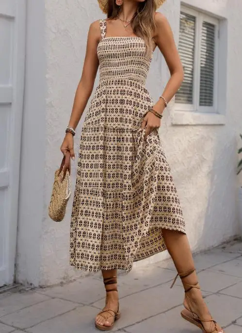 

Dress Women's Fashion 2025 Spring/summer Latest Hot Selling Style Elegant Casual Simple New Style Pulling Skirt A Strap Dress