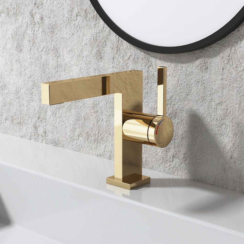 SKOWLLModern minimalist blade-shaped faucet for wash basin, single hole cold and hot water wash basin faucet