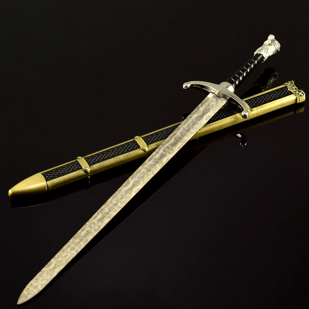 30cm New Power Game Longclaw Sword Damascus Steel Peripherals Metal Model and Props Desktop Decoration Ornaments Gifts Toys
