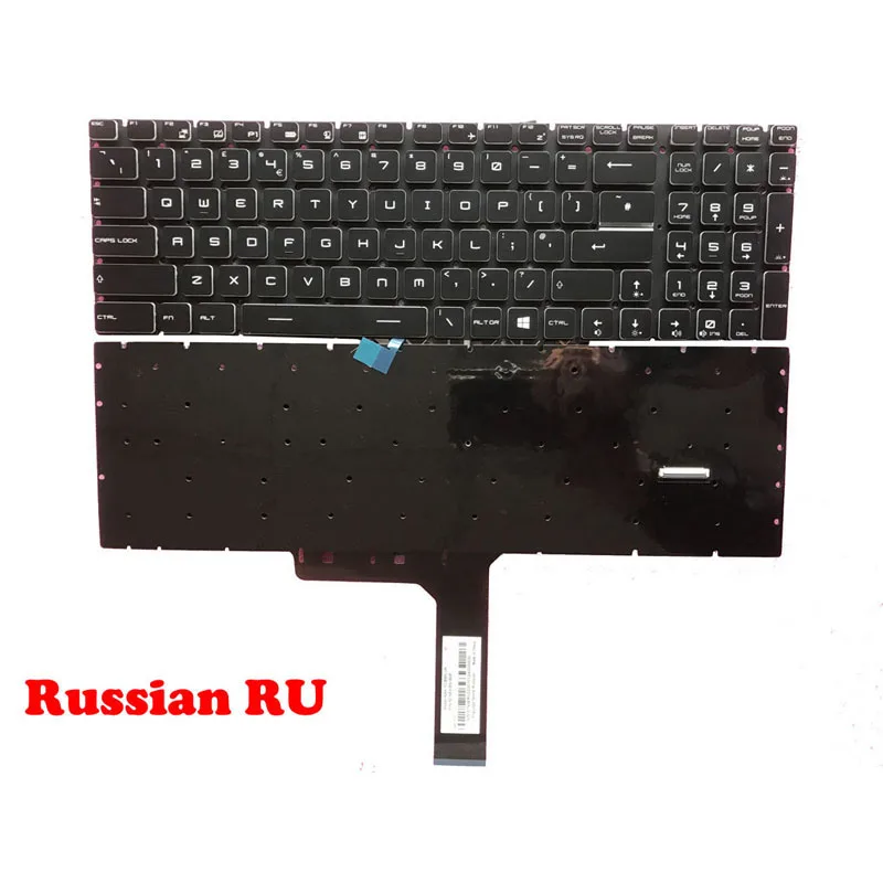 Per Key RGB Backlit RU Keyboard For MSI GE63 8RE 8RF MS-16P7 9SE GE73 GL65 GL75 GP65 GP75 GT76 GS73 GS75 GT63 GF75 Russian RU