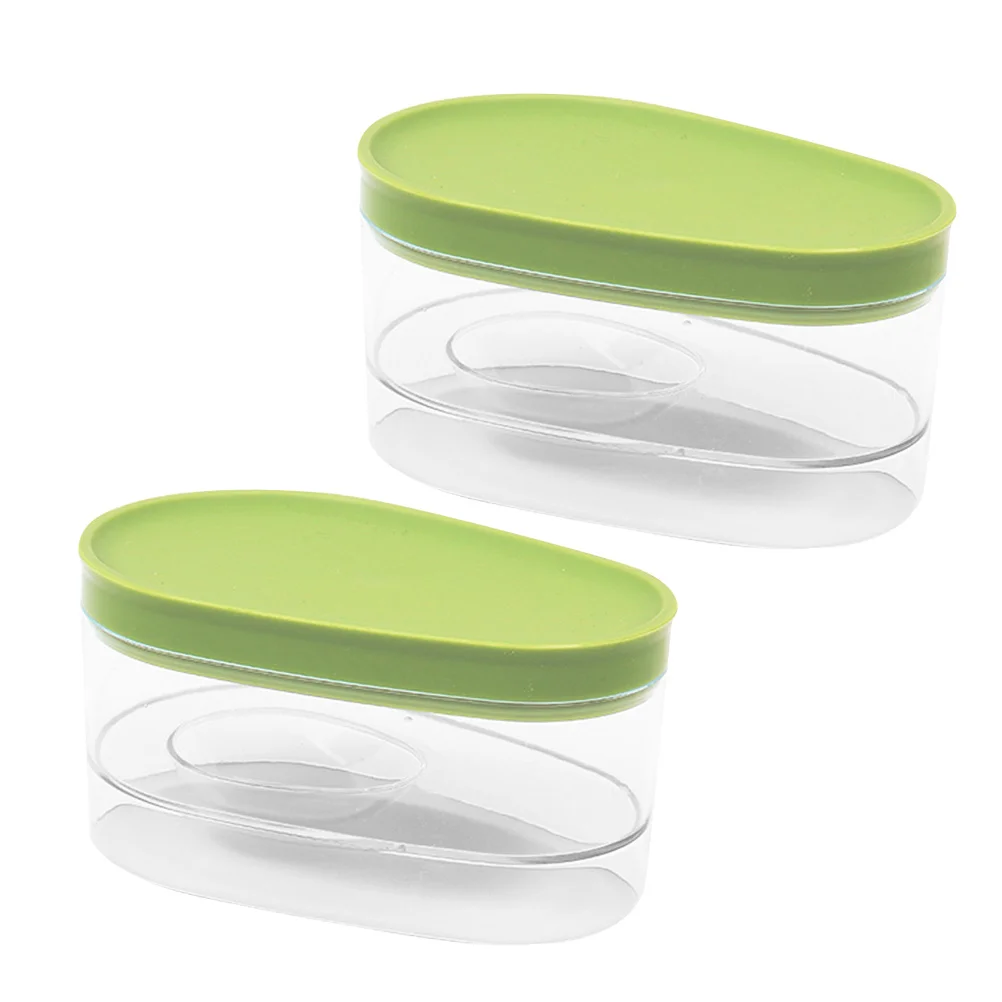 

2 Pcs Avocado Crisper Storage Box Kitchen Accessory Transparent Container Supply Household Keeper Portable Case