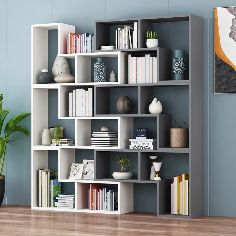 

Simple, combination, bookcase, lattice, simple, bookshelf, floor, bedroom