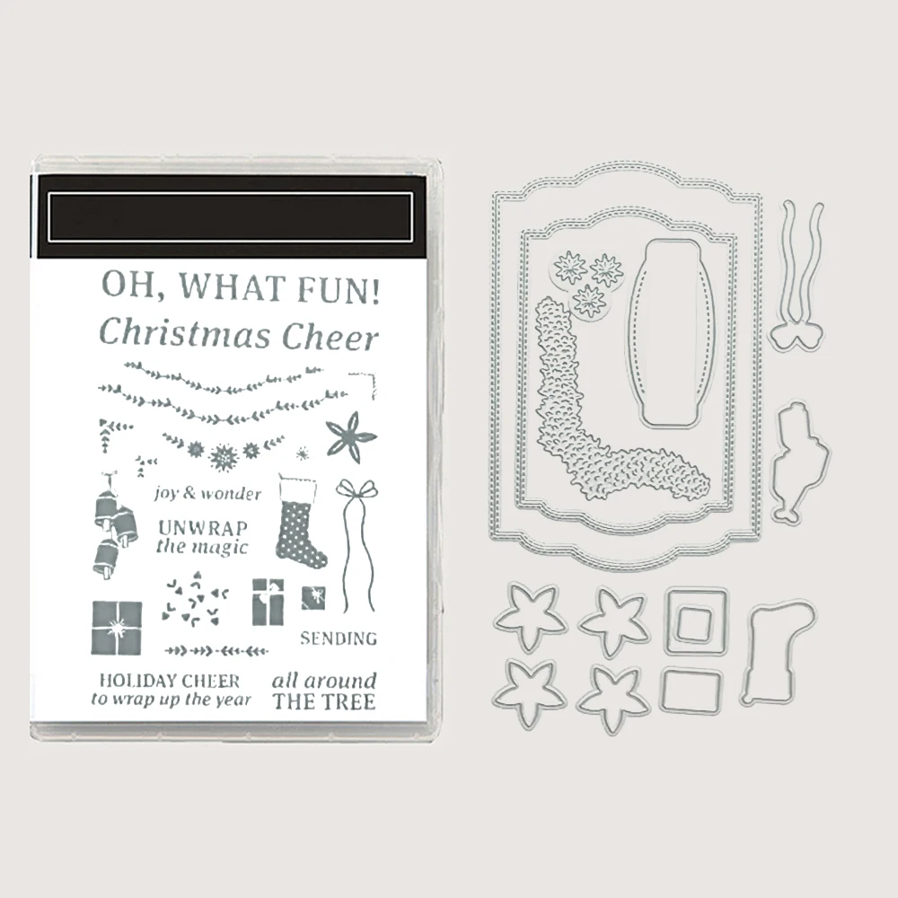 Neue Metall-Stanzformen und Silikonstempel mit Weihnachtsmotiv für Scrapbooking, Albumdekoration, Bastelarbeiten und DIY-Grußkarten