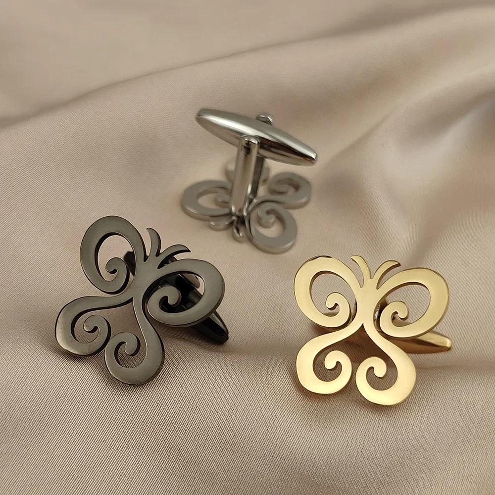 

Personalized Hollow Butterfly Cufflink Stainless Steel Elegant Charm Animal Multi-Functional Unisex Jewelry Accessories gifts