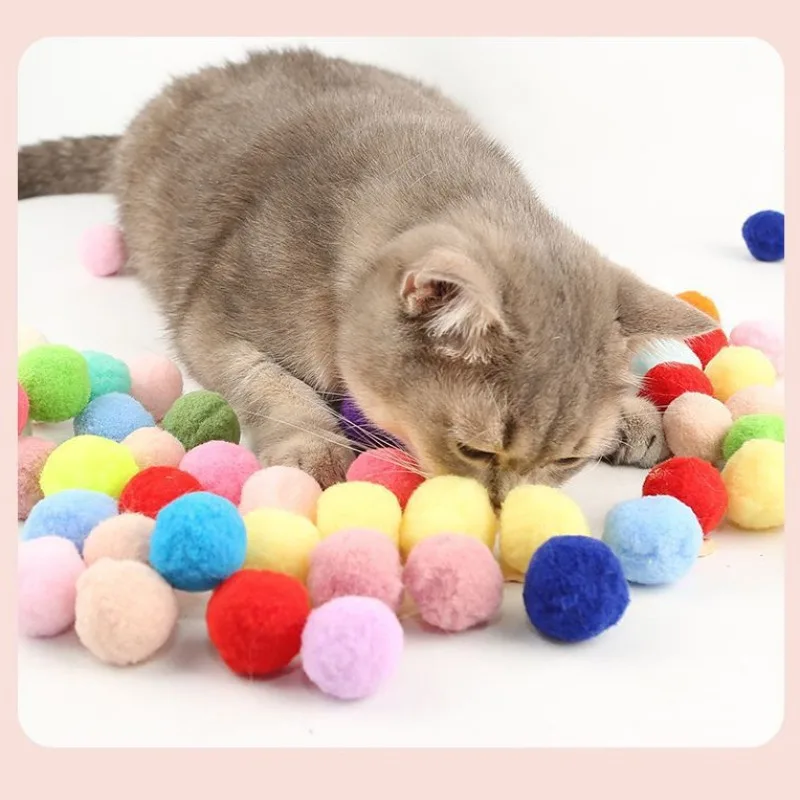 Cat Plush Ball Shooting Gun Cat Self Hi Silent Ball Toy Plush Ball Micro Elastic Static Sticking Plush Ball Pet Accessories