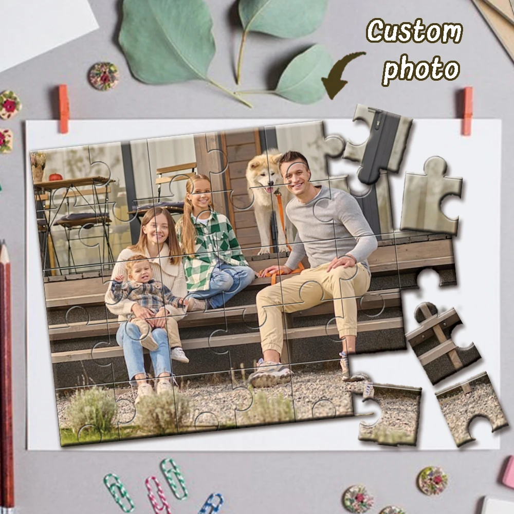 

Деревянный фото-пазл на заказ (35/300/500/1000 элементов) для весеннего домашнего декора, персонализированный фото-подарок для семейного единения и сохранения воспоминаний
