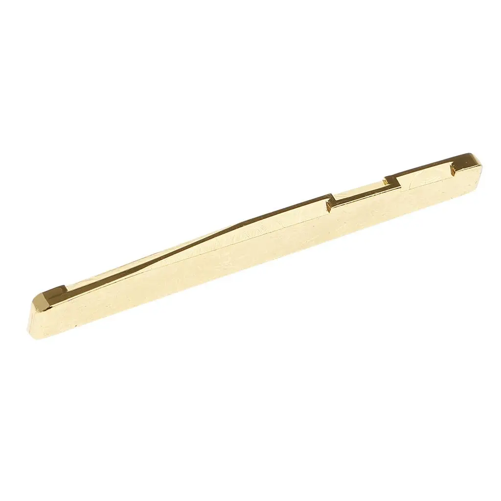 Selle de pont de guitare dorée 72/76mm, 1 pièce, fente compensée pour guitare Folk