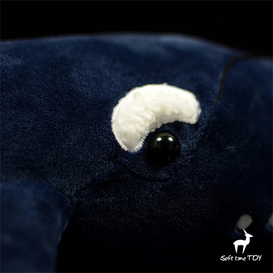 Black Right Whale High Fidelity Anime Plushie Humpback Bowhead Whale Plush Toys Lifelike Animals Simulation Stuffed Kawai Doll