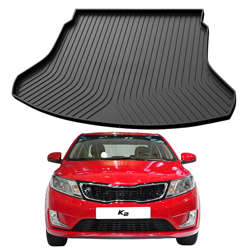 Upgrade TPE Car Rear Trunk Mats Storage Pads Cargo Tray Dustproof Waterproof Protecion Cushion For Kia K2 Rio 2011-2024