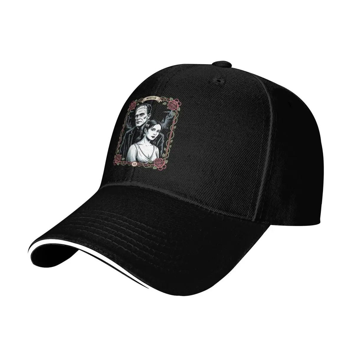 Baseball Caps The Lovers Tarot Card Funny Frankenstein And Bride Awesome Graphic Men Women Sport Summer Caps