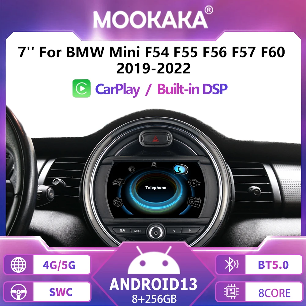 

Qualcomm Android 13.0 Car Radio For BMW Mini F55 56 F57 F60 2019-2022 Auto Multimedia Video Player Navigation Carplay GPS Stereo