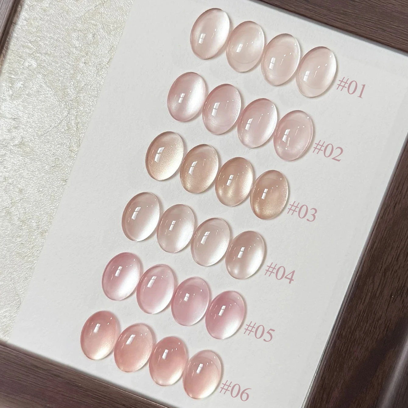 

SHAKA 1-6pcs Pure Desire Pink Lover Cat Eye Gel Nail Polish 2026 Popular Highlight Ice Transparent Nude Pink Glass Bead Nail Art