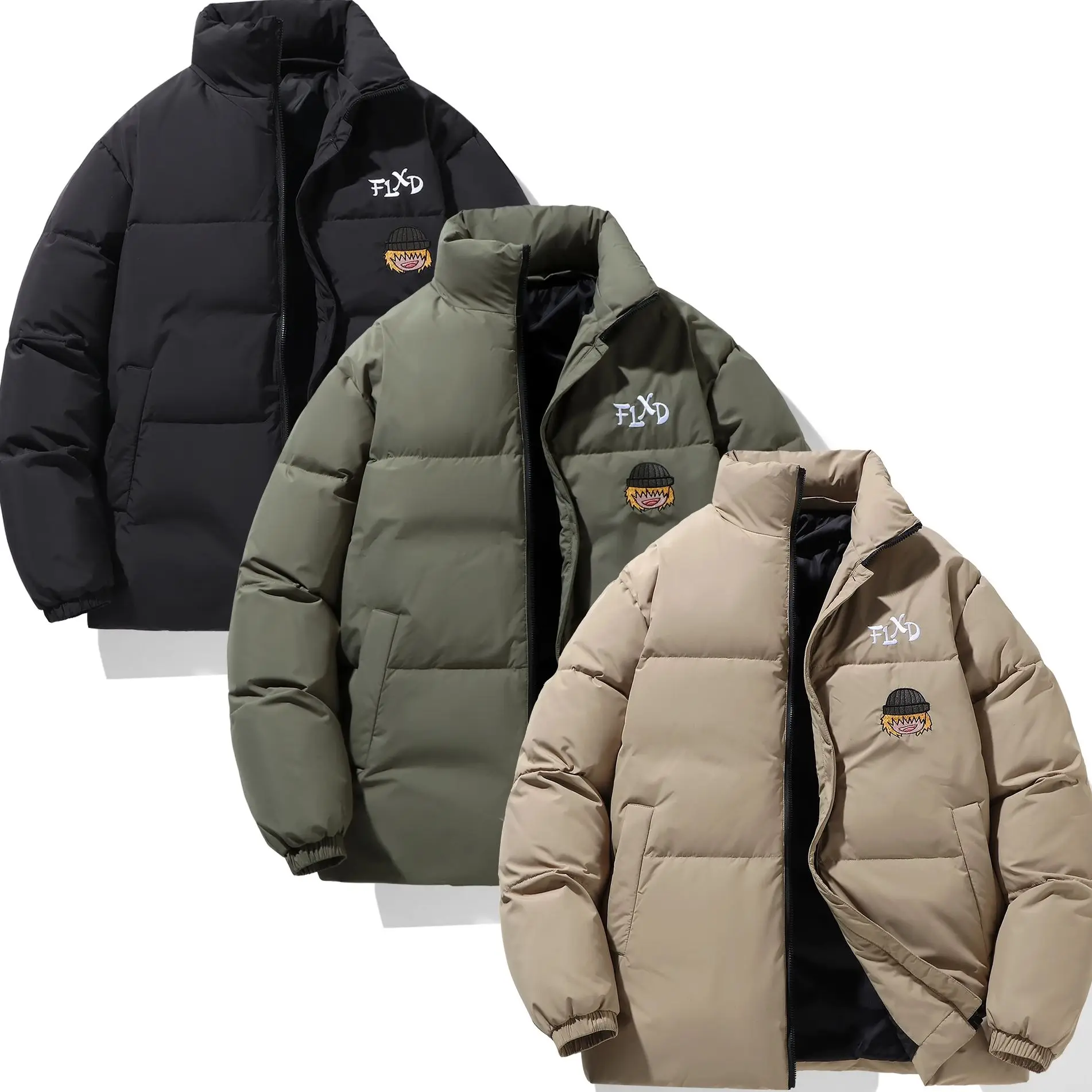 New men plus size down jacket white duck letter printing down extra fat fashion large size down warm thick warm jacket