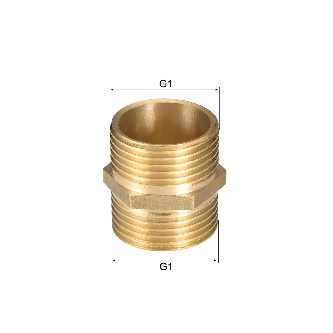 2-10Pcs Brass Pipe Hex Nipple Fitting G1/4 G3/8 G1/2 G3/4 G1 Male Thread Brass Quick Adapter Coupler Connector for Water Oil Gas
