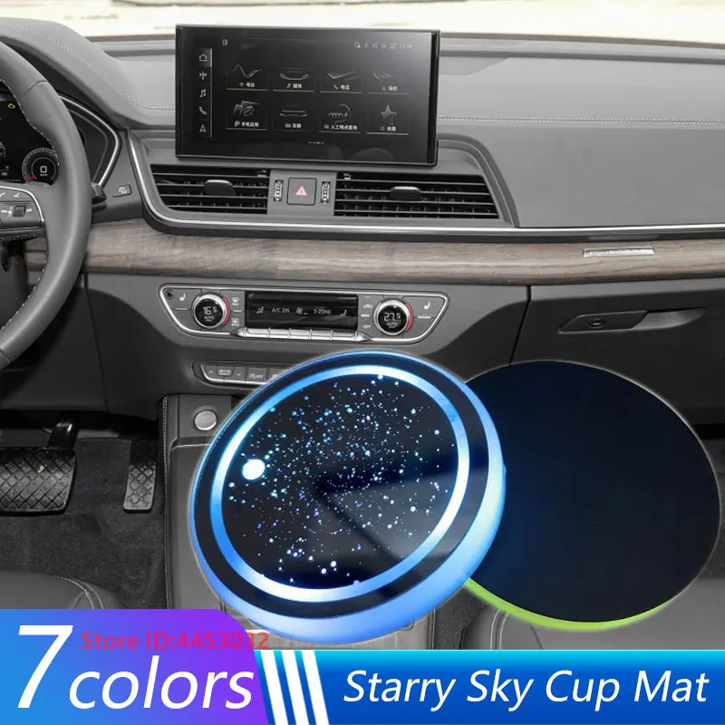 1 PCS Led Car Cup Holder Light For Audi A3 A4 S4 RS4 B6 B7 A6 RS6 S6 C6 S5 Q7 A8 S8 7 Colors Coaster Photoinduction Accessories