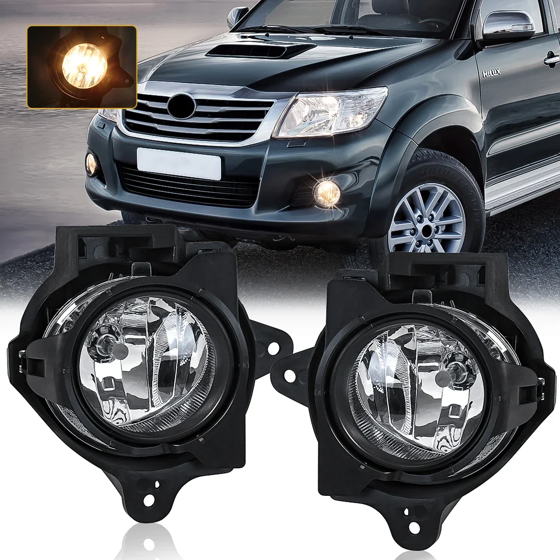 

Лампа противотуманная в сборе для Toyota Hilux Vigo MK7 2011 2012 2013 2014 2015, галогенная лампа для переднего бампера автомобиля с проводами, водонепроницаемая, 12 В
