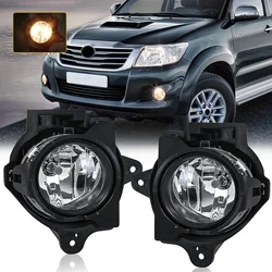 LED Fog Lamp Assembly For Toyota Hilux Vigo MK7 2011 2012 2013 2014 2015 Car Front Bumper Halogen Bulb With Wires Waterproof 12V