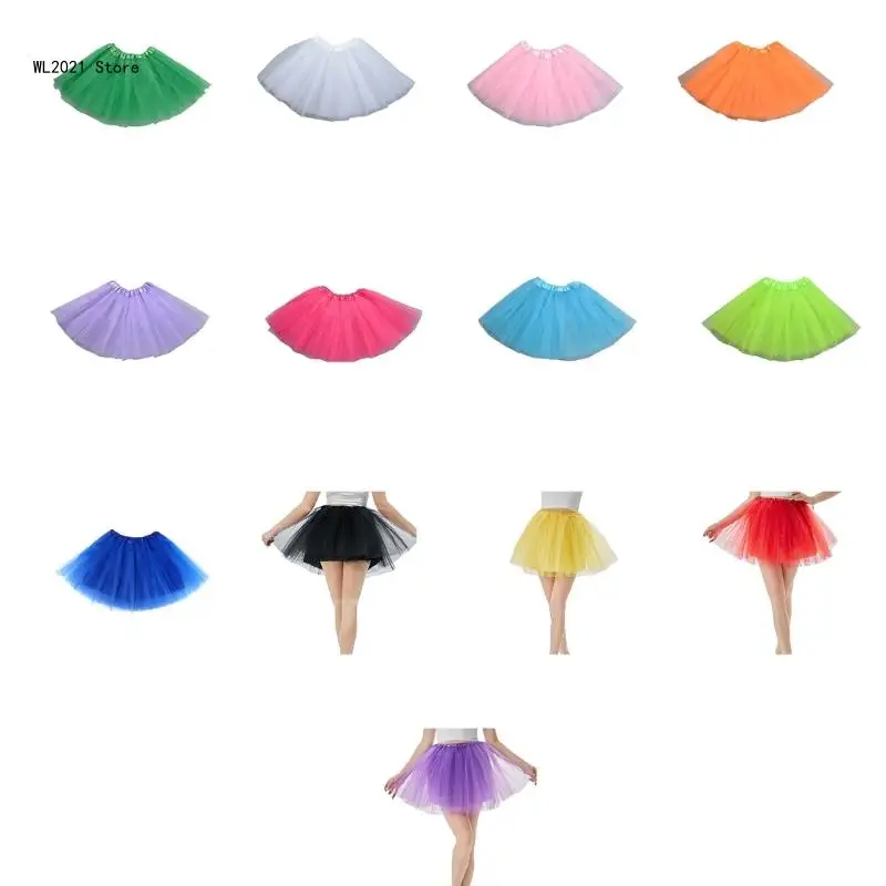 Women's Tutu Skirt 4 Layered Tutu Skirt Classic-Elastic Skirt Princess Skirt Halloween Costumes Ballet Skirt for Dance