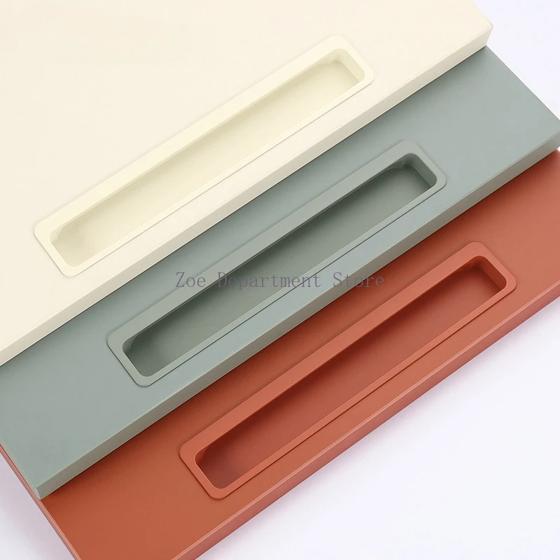 Wardrobe drawer handle embedded black modern simple slotted concealed embedded cabinet door invisible handle