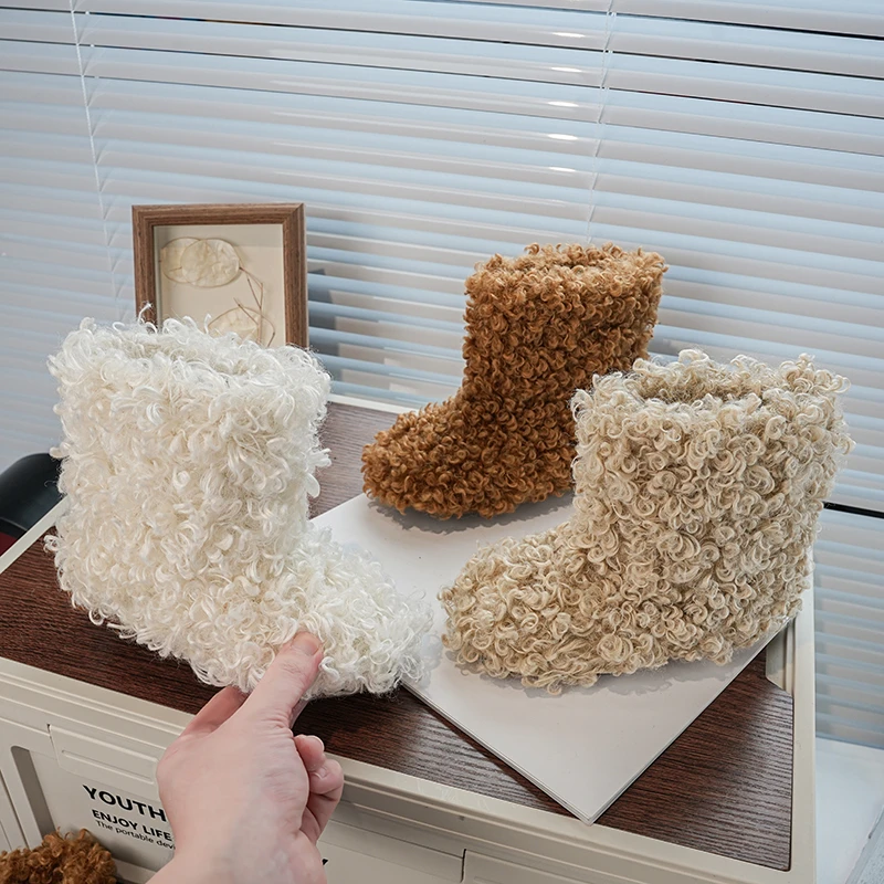 

Baby Girls Boys Snow Boots Autumn Winter Children Shoes Toddler Kids Plush High Top Boots Anti-slip Soft Sole Student Shoes