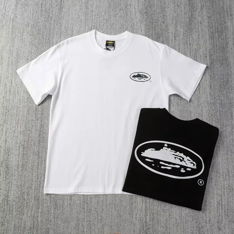 2025 Summer New Small Boat Printed Short Sleeve T-shirt Loose Round Neck Breathable Half Sleeve Casual Fashion Brand